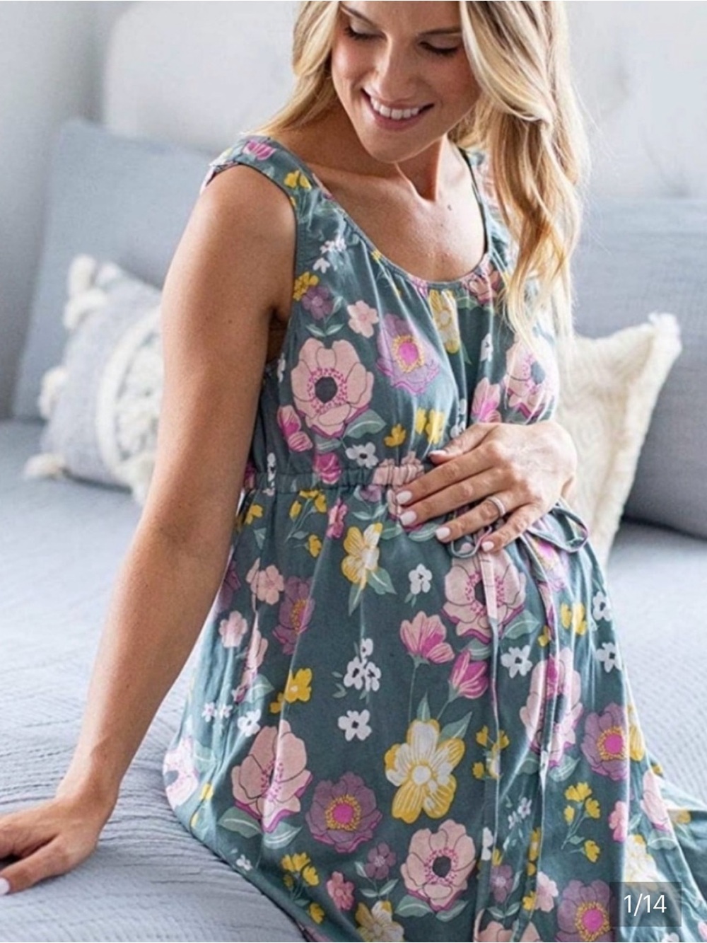 Baby Be Mine Floral Maternity Nursing Hospital Gown Small/ Medium